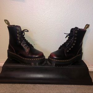 DR. MARTENS JADON ARCADIA LEATHER PLATFORM BOOTS
